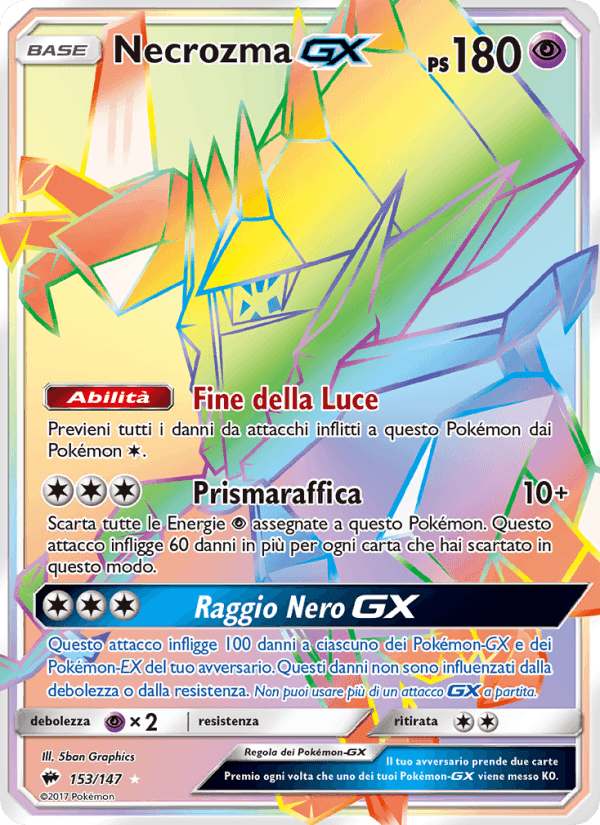 Necrozma GX, card 153 from Ombre Infuocate