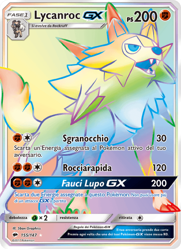 Lycanroc GX, carta 155 di Ombre Infuocate