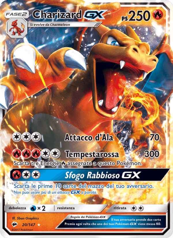 Charizard GX, carta 20 di Ombre Infuocate