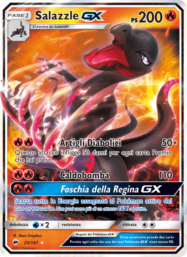 Salazzle GX, carta 25 di Ombre Infuocate