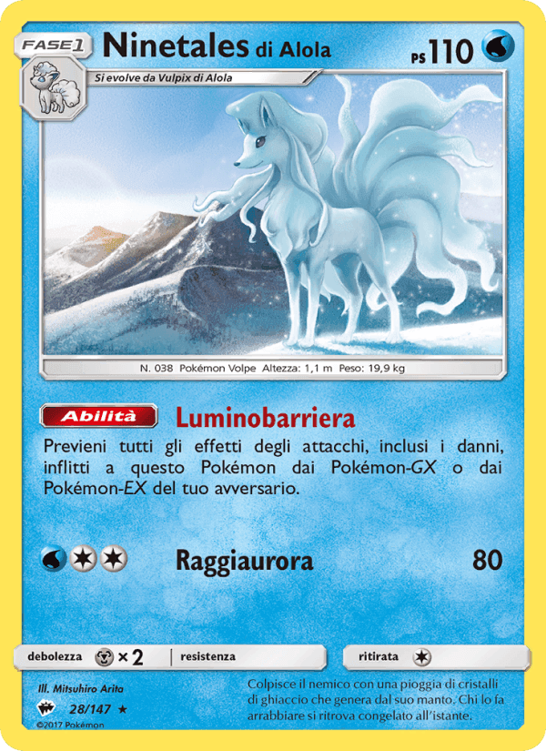 Ninetales di Alola, carta 28 di Ombre Infuocate