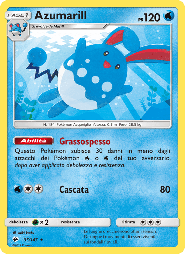 Azumarill, carta 35 di Ombre Infuocate