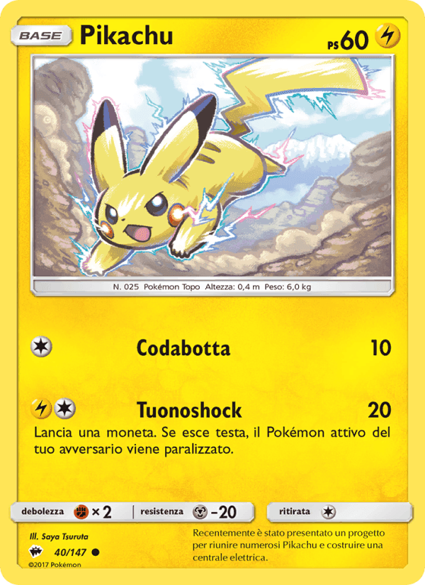 Pikachu, carta 40 di Ombre Infuocate