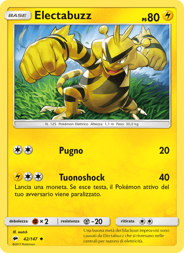Electabuzz, carta 42 di Ombre Infuocate