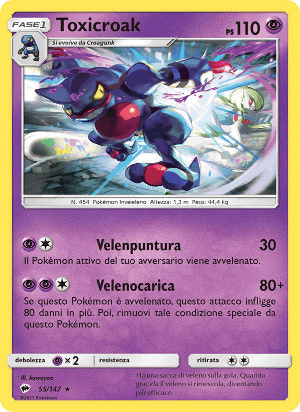 Toxicroak, carta 55 de Ombre Infuocate