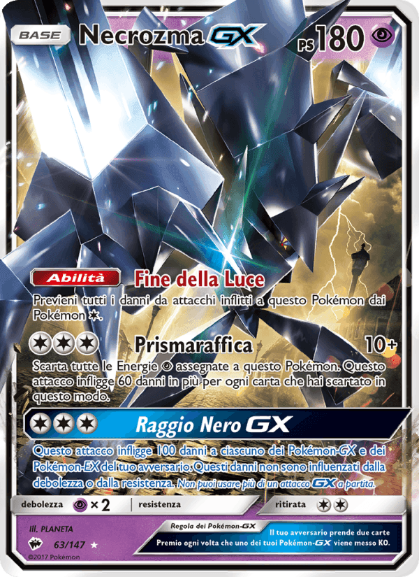 Necrozma GX, card 63 from Ombre Infuocate