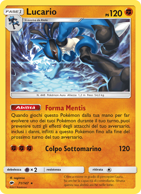 Lucario, carta 71 di Ombre Infuocate