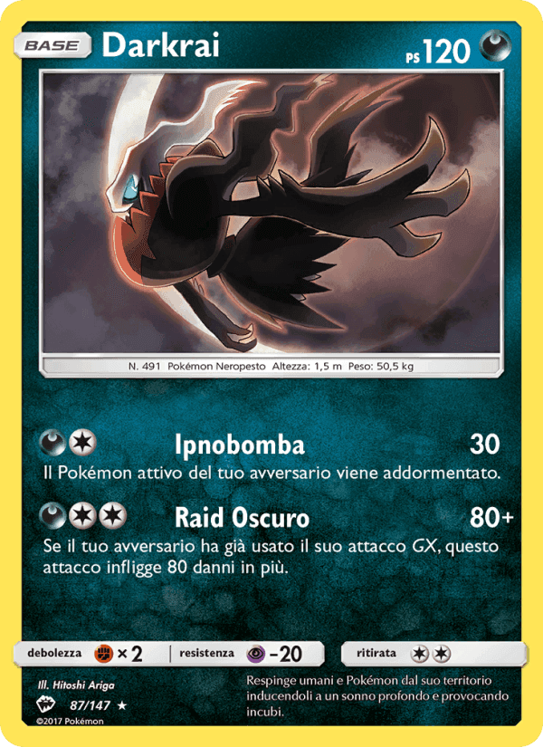 Darkrai, carta 87 di Ombre Infuocate