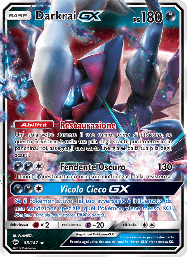 Darkrai GX, carta 88 di Ombre Infuocate