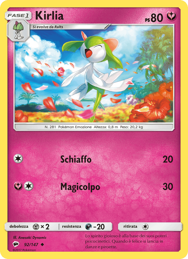 Kirlia, carta 92 de Ombre Infuocate