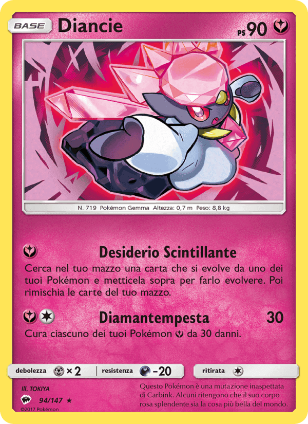 Diancie, carta 94 di Ombre Infuocate