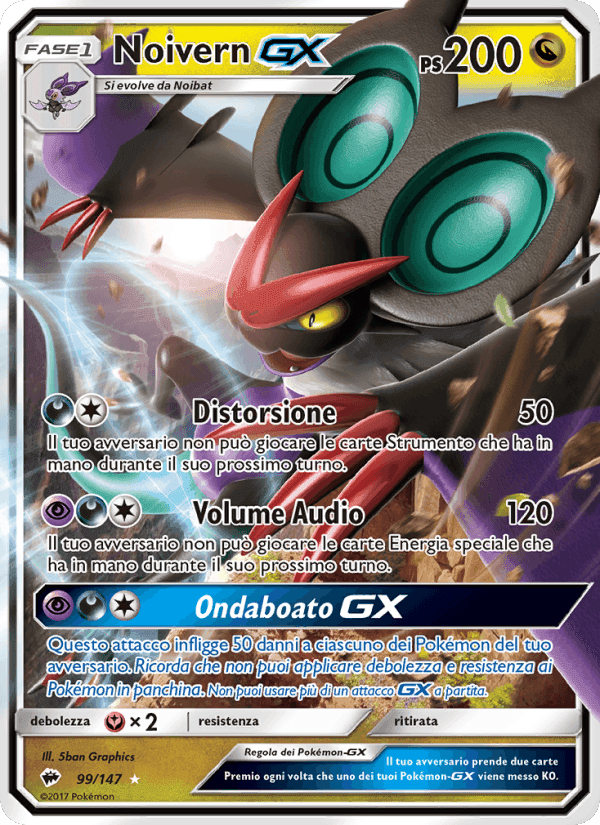 Noivern GX, card 99 from Ombre Infuocate