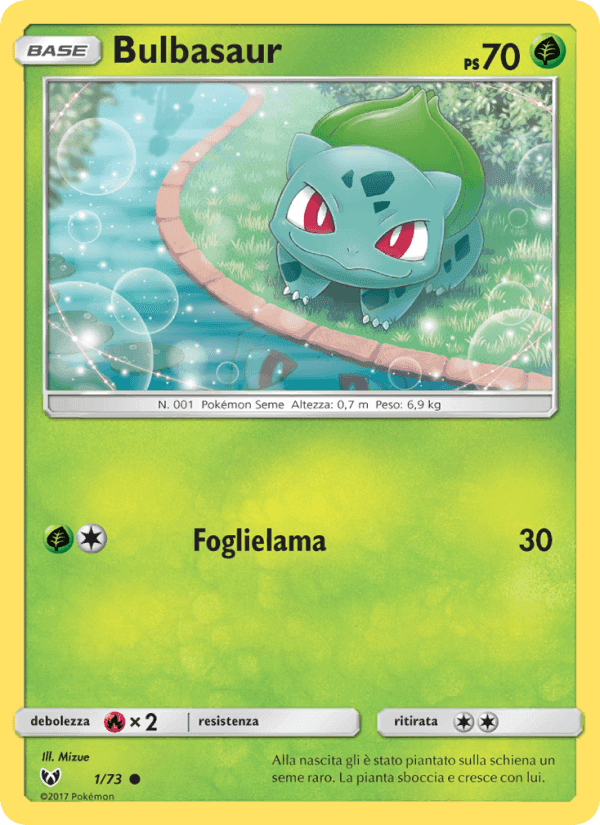 Bulbasaur, card 1 from Leggende Iridescenti