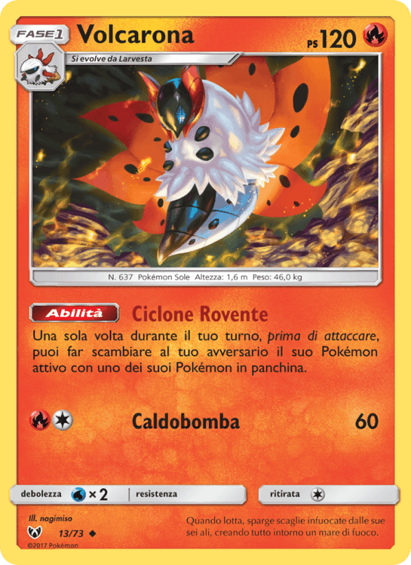 Volcarona, carta 13 di Leggende Iridescenti