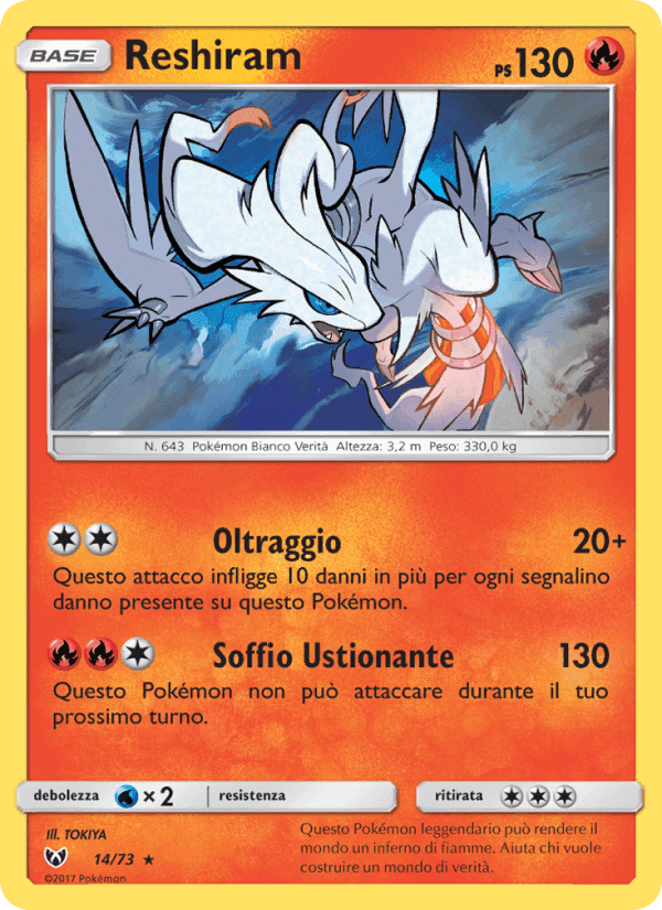 Reshiram, carta 14 di Leggende Iridescenti
