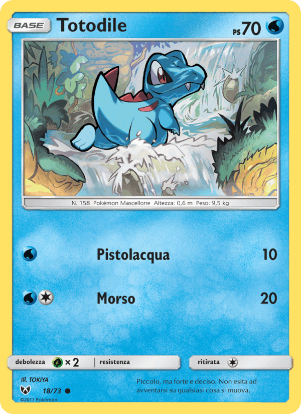 Totodile, carta 18 di Leggende Iridescenti