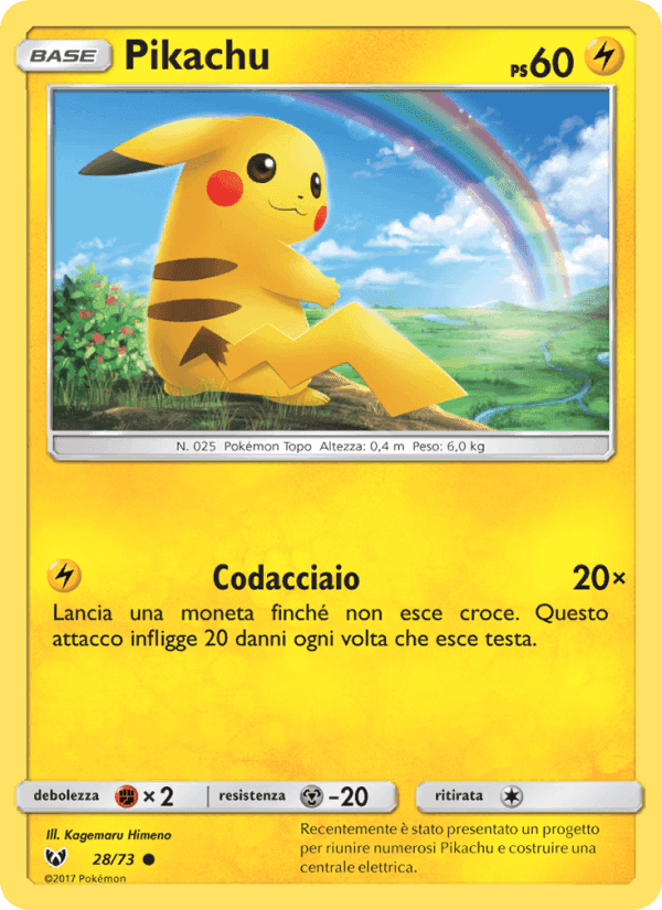 Pikachu, carte 28 de Leggende Iridescenti