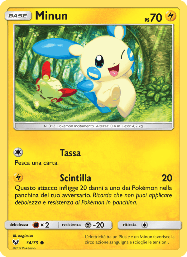 Minun, carta 34 di Leggende Iridescenti