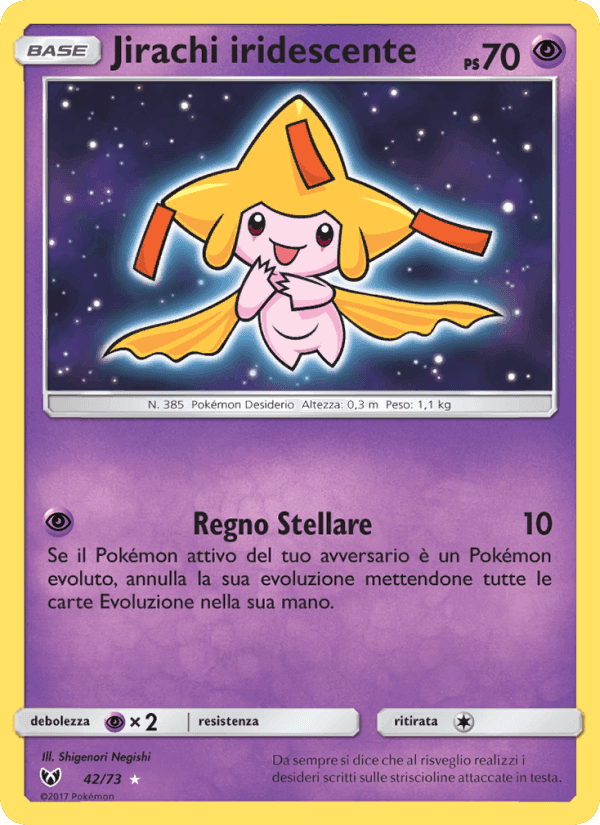 Jirachi iridescente, carta 42 di Leggende Iridescenti