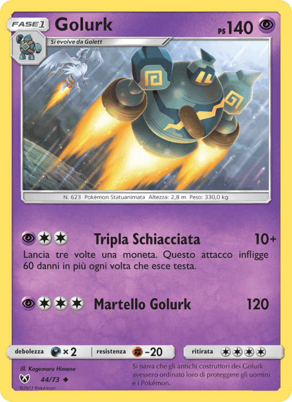 Golurk, carta 44 di Leggende Iridescenti