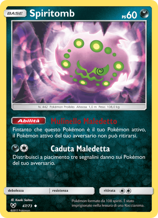 Spiritomb, card 47 from Leggende Iridescenti