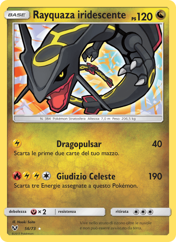 Rayquaza iridescente, carta 56 di Leggende Iridescenti
