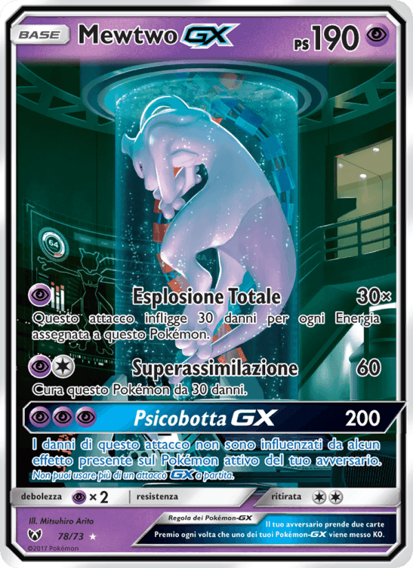 Mewtwo GX, carta 78 di Leggende Iridescenti