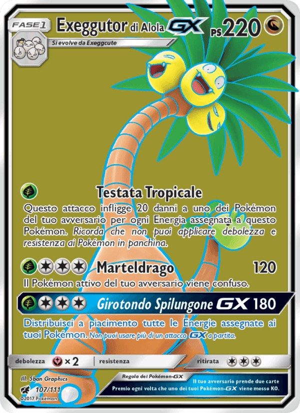 Exeggutor di Alola GX, carta 107 di Invasione Scarlatta