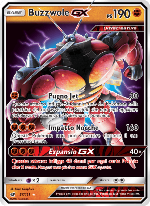 Buzzwole GX, carta 57 di Invasione Scarlatta