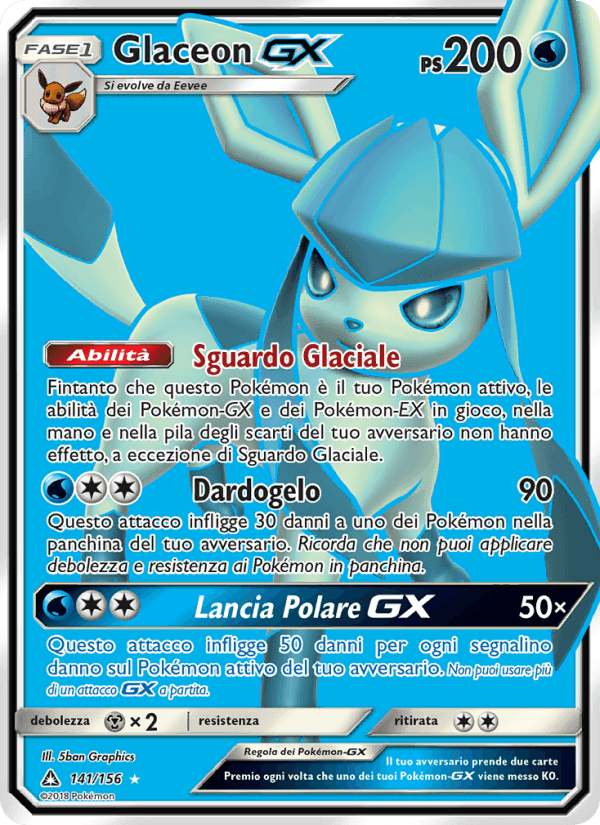 Glaceon GX, carta 141 di Ultraprisma