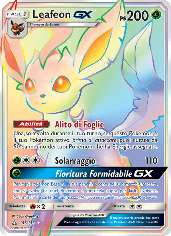 Leafeon GX, card 157 from Ultraprisma
