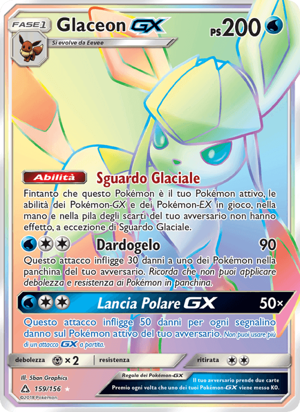 Glaceon GX, carta 159 di Ultraprisma