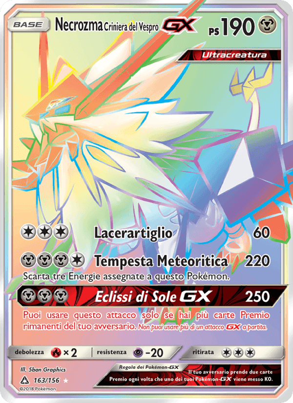 Necrozma Criniera del Vespro GX, carta 163 di Ultraprisma