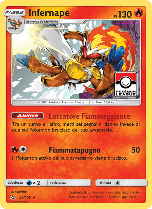 Infernape, carta 23 di Ultraprisma