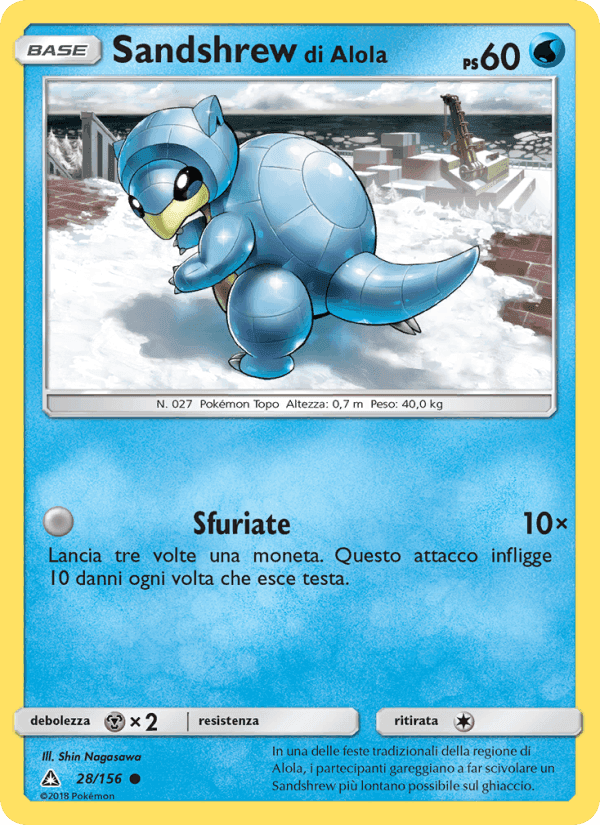 Sandshrew di Alola, carta 28 di Ultraprisma