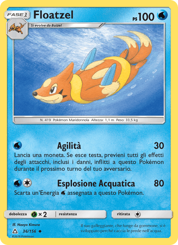 Floatzel, carta 36 di Ultraprisma