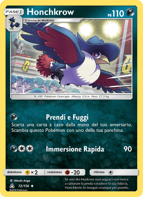 Honchkrow, carta 72 di Ultraprisma