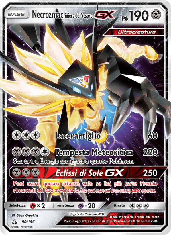 Necrozma Criniera del Vespro GX, carte 90 de Ultraprisma