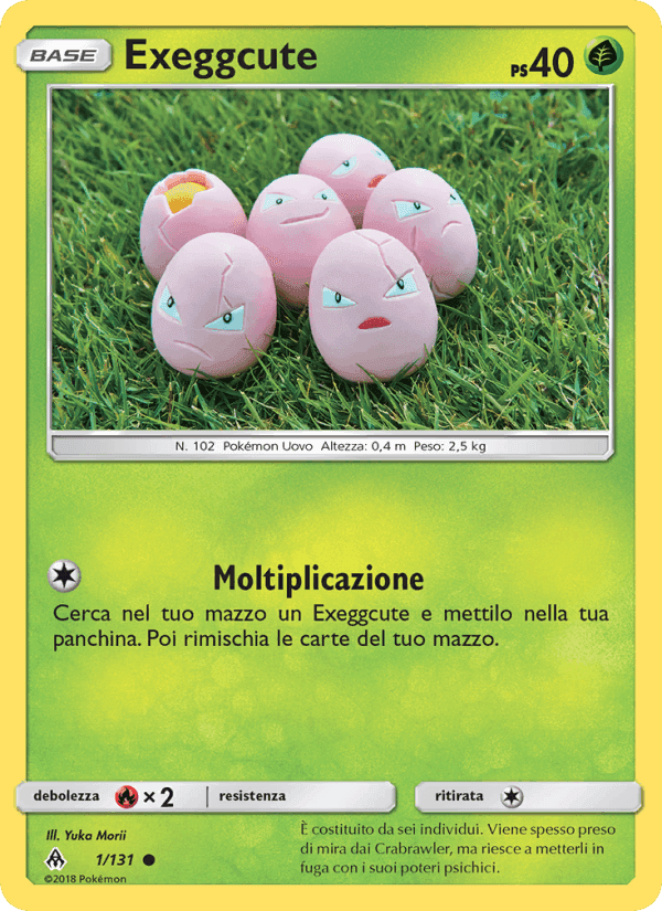 Exeggcute, carta 1 di Apocalisse Di Luce
