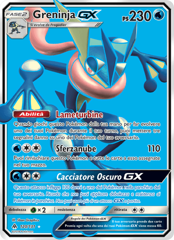 Greninja GX, card 120 from Apocalisse Di Luce