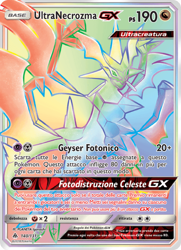 UltraNecrozma GX, carta 140 di Apocalisse Di Luce