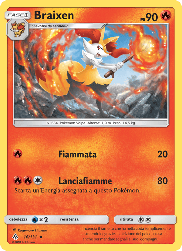 Braixen, carta 16 di Apocalisse Di Luce