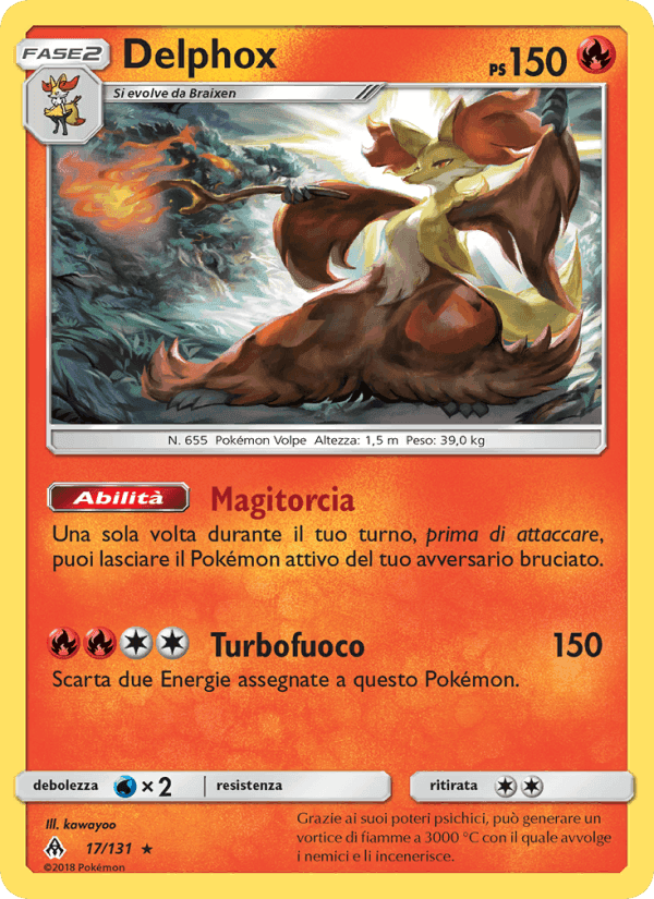 Delphox, carta 17 di Apocalisse Di Luce