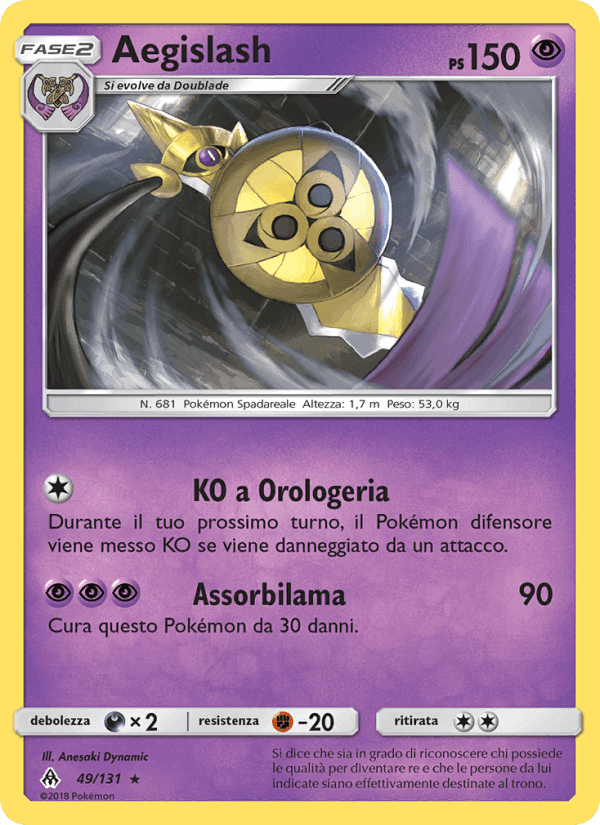 Aegislash, carta 49 di Apocalisse Di Luce