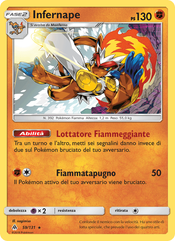 Infernape, carta 59 di Apocalisse Di Luce