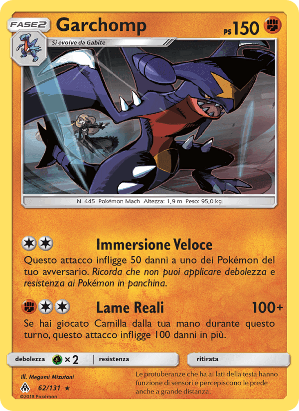 Garchomp, card 62 from Apocalisse Di Luce