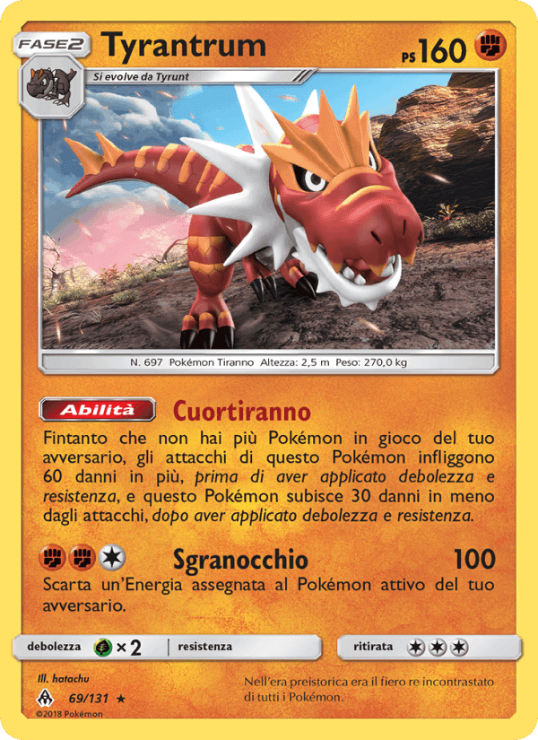 Tyrantrum, carta 69 de Apocalisse Di Luce