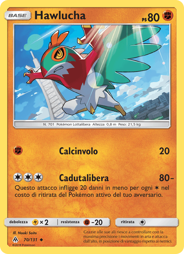 Hawlucha, carta 70 di Apocalisse Di Luce