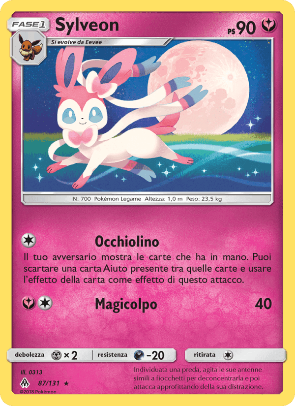 Sylveon, carta 87 di Apocalisse Di Luce