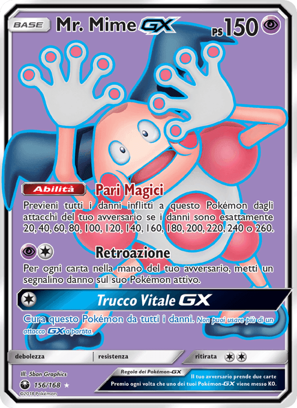 Mr. Mime GX, carta 156 di Tempesta Astrale